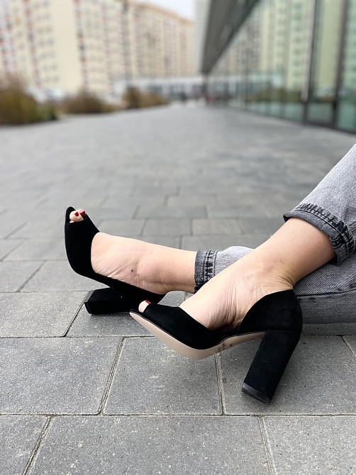 Туфлі жіночі SEE SEVEN чорні натуральна замша каблук 10 см (288/9534) Коломыя - изображение 3