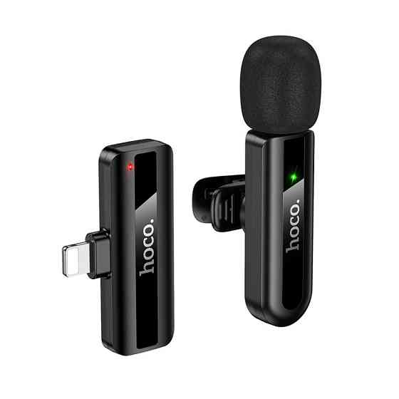 Бездротова мікрофонна система HOCO L20 Fair wireless microphone iP Black Одеса