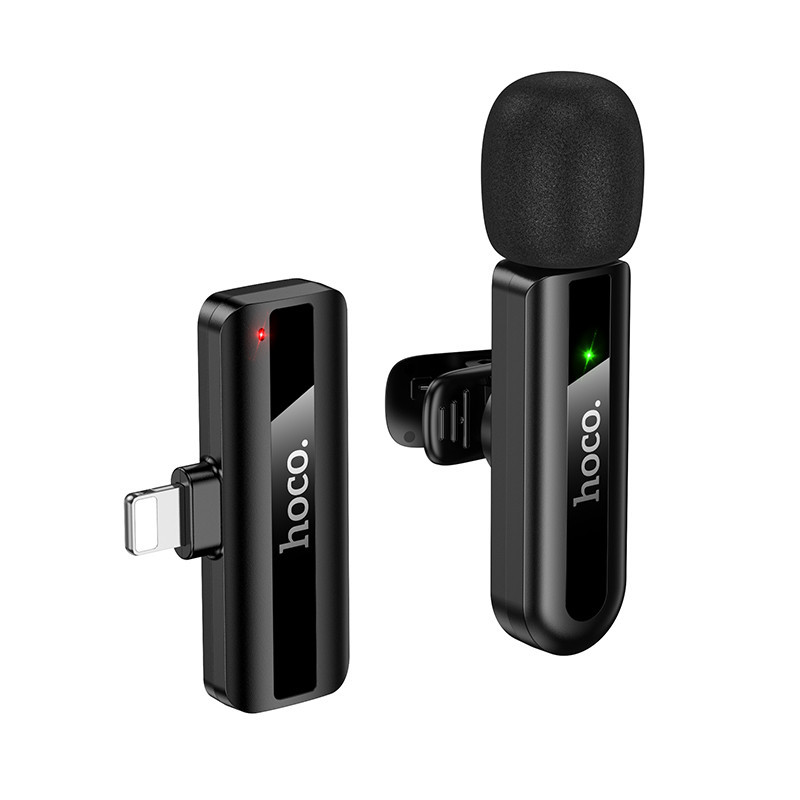 Бездротова мікрофонна система HOCO L20 Fair wireless microphone iP Black Одеса - фото 1