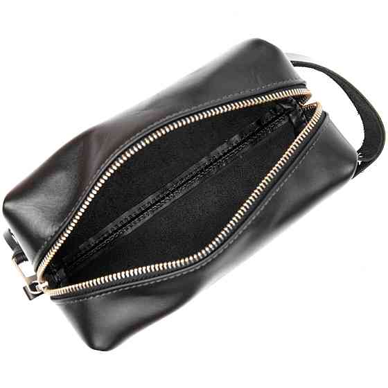 Кожаная мужская косметичка GRANDE PELLE 11415 Черный Киев
