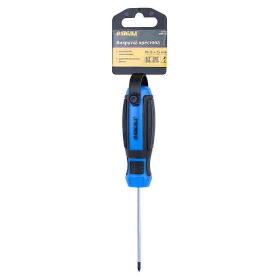 Sigma Отвертка крестовая PH 0×75мм CrV Mega SIGMA (4009311) Коломыя