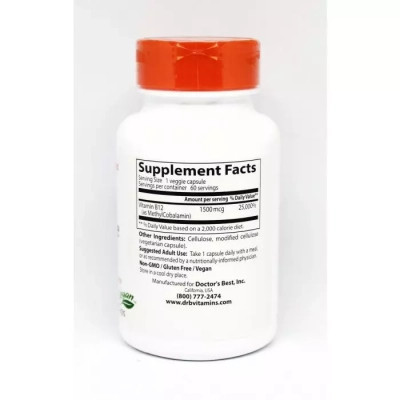 Вітамін Doctor&apos;s Best Повністю Активоване Вітамін В12 1500мкг, 60 гелевих (DRB-00286) Вінниця - фото 2