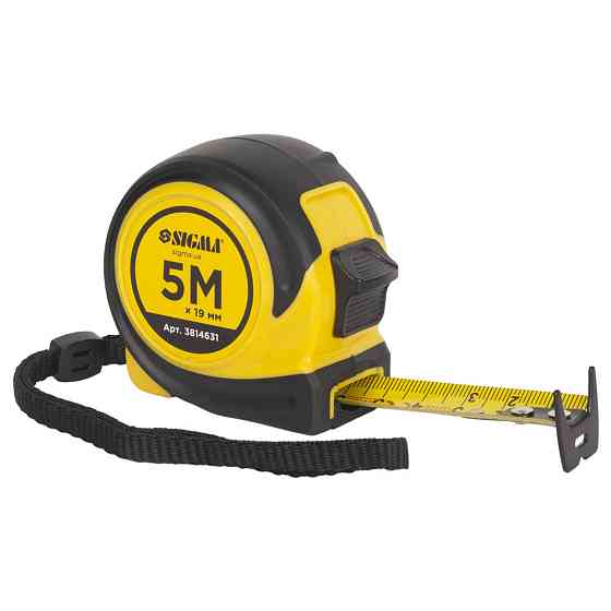 Рулетка гумова Compact двостороннє полотно/зачеп 5 м × 19 мм SIGMA (3814631) Київ