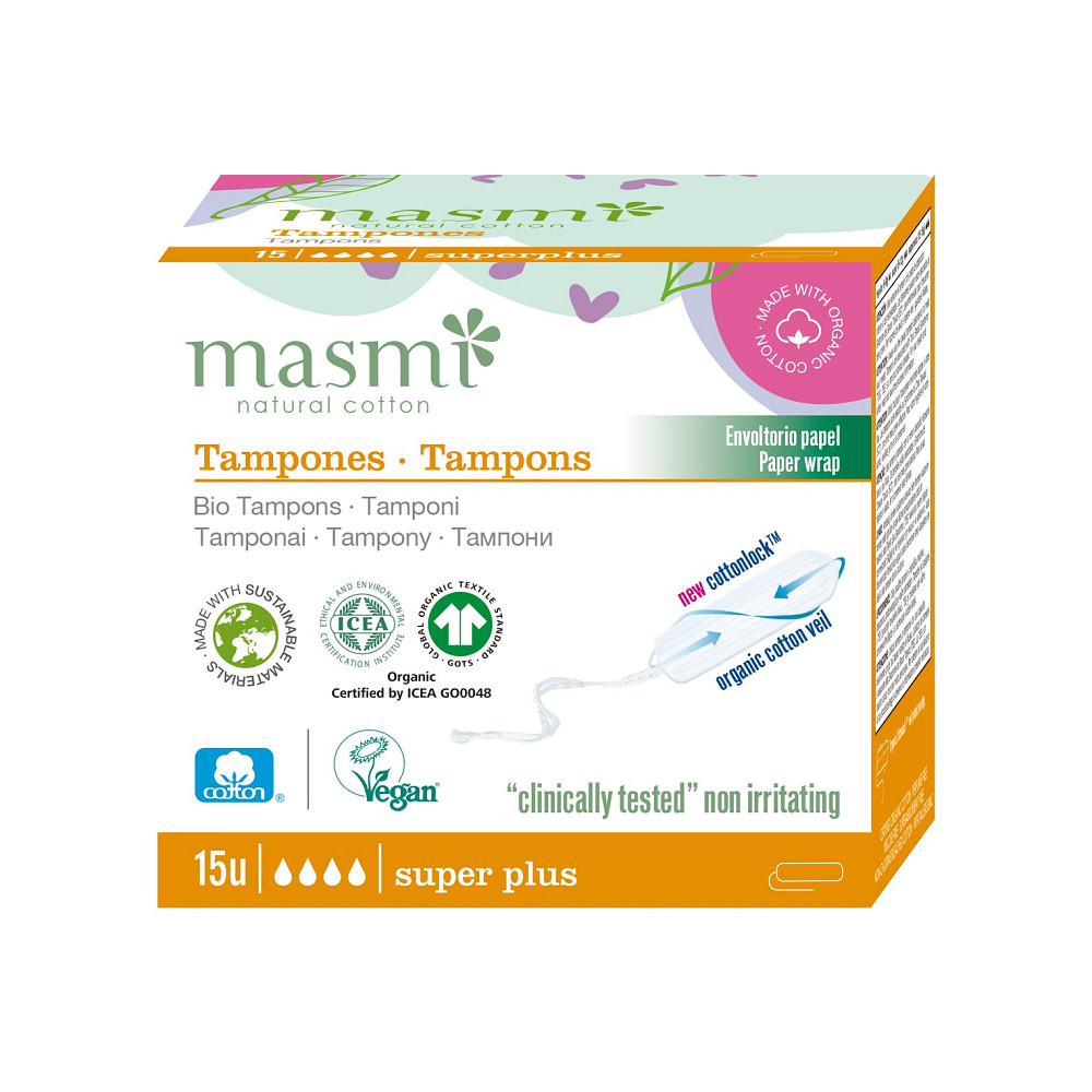 Органические тампоны Super Plus без аппликатора Masmi 15 шт. Киев - изображение 3