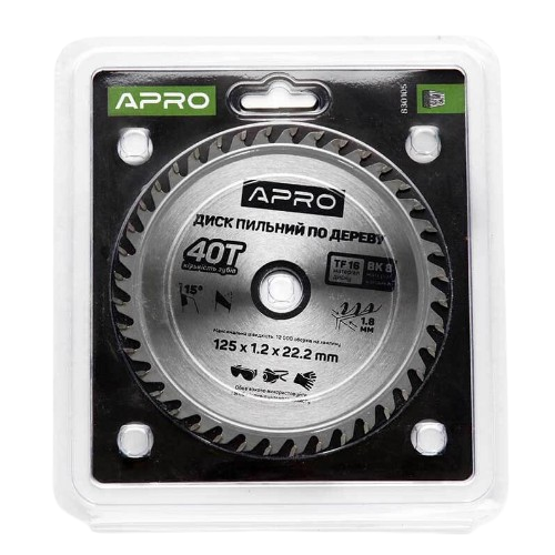 Диск пиляльний по дереву d125мм*22,23мм 40T APRO Житомир
