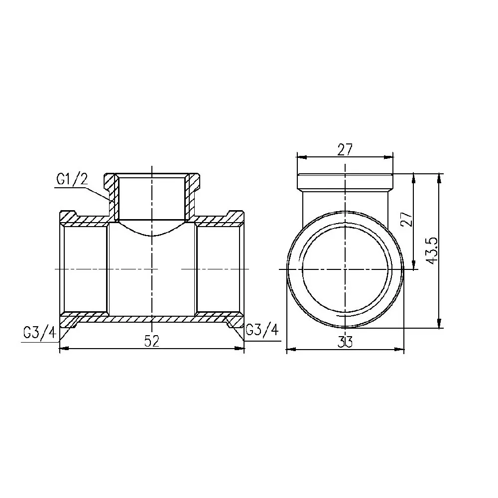 Трійник редукційний Thermo Alliance Forte 3/4"х1/2"х3/4" ВВ SF362201520 Київ - фото 7