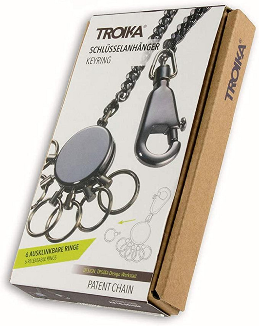 Брелок с карабином Troika с цепочкой и шестью кольцами Серебристый Киев - изображение 6