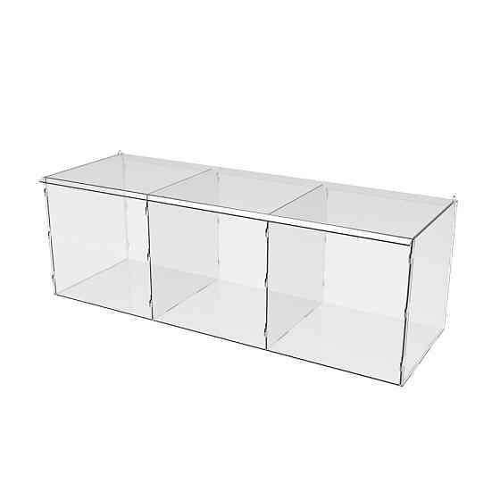 Коробка акрилова EKOSTAR 3 комірки 540х180х180 з кришкою Київ
