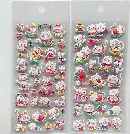 3D стікери котики – 1 лист (колір випадковий) Київ