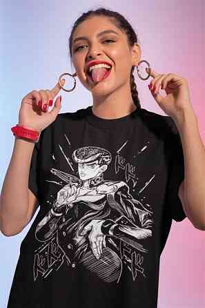 Футболка для мальчика аниме Джосуке Кира Джоджо С оверсайз (рост от 165 до 180 ) Черний AnimeJ0184m Днепр