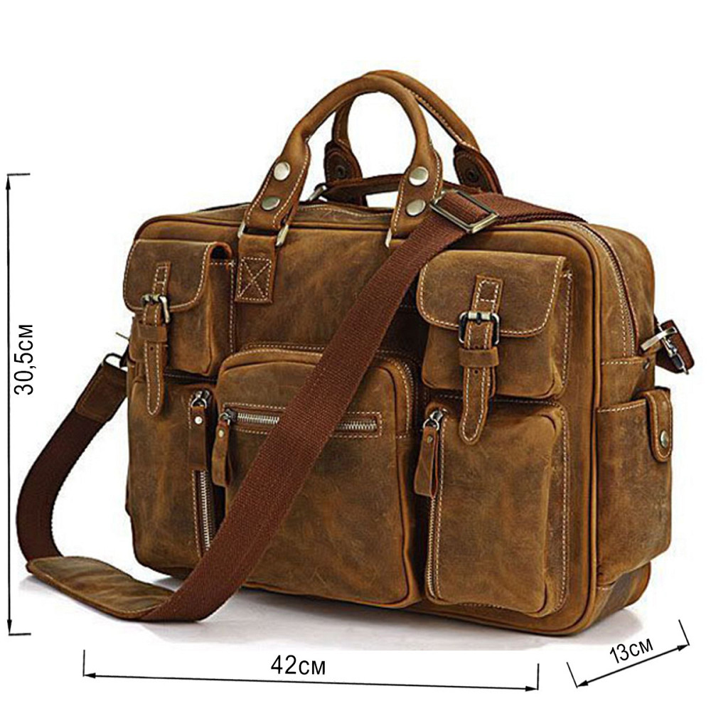 Сумка мужская Vintage 14051 в винтажном стиле Коричневая Киев - изображение 7