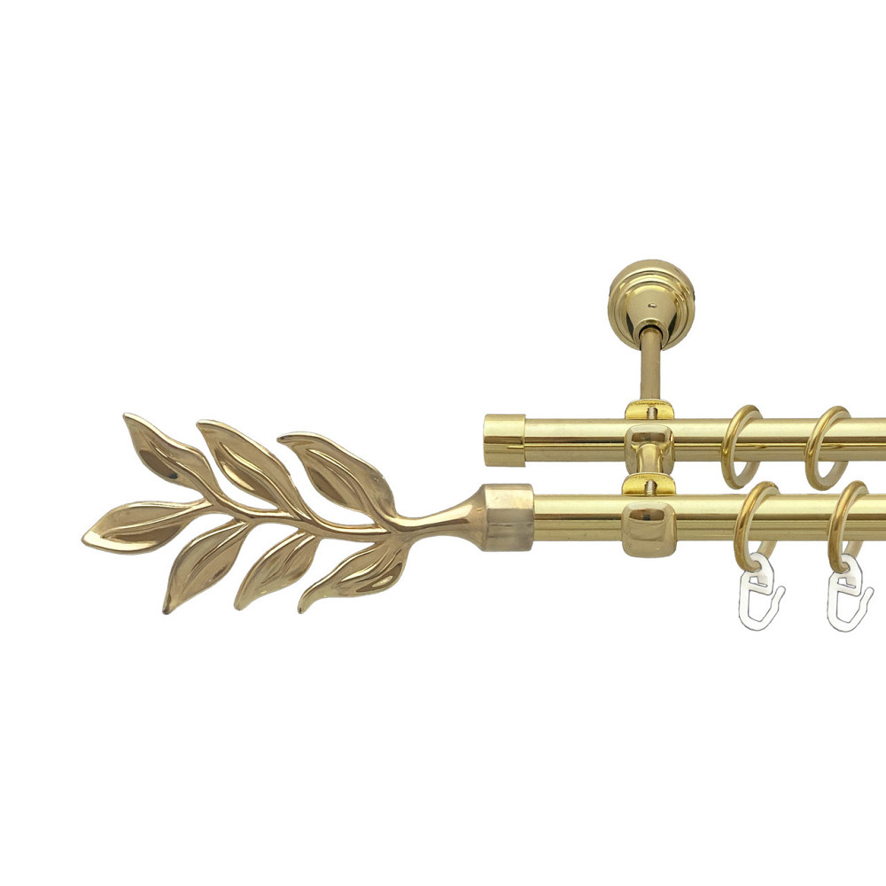 Карниз Orvit Лавр металевий дворядний відкритий Золото 16\16 мм 300 см (00-00014218) Львов - изображение 1