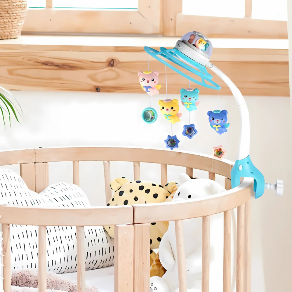 Дитячий музичний мобіль на ліжечко з проектором мобілі для немовлят на  76 мелодій блакитний  для хлопчика Київ - фото 4