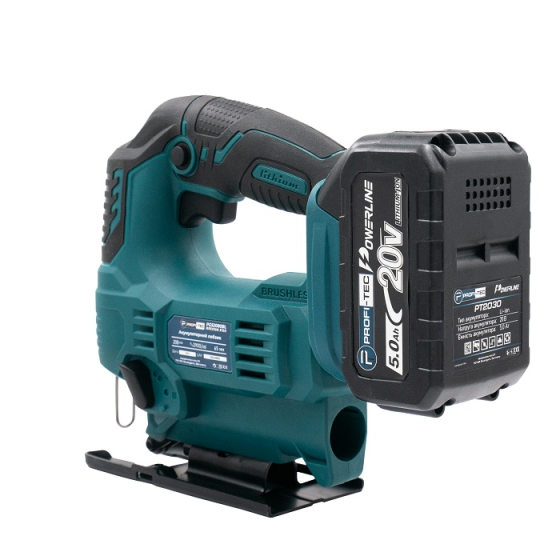 Потужний акумуляторний лобзик PROFI-TEC PGS2080BL POWERLine : з АКБ 20V 4.0 Ah, 2900 хід/хв, хід штока 18мм Київ