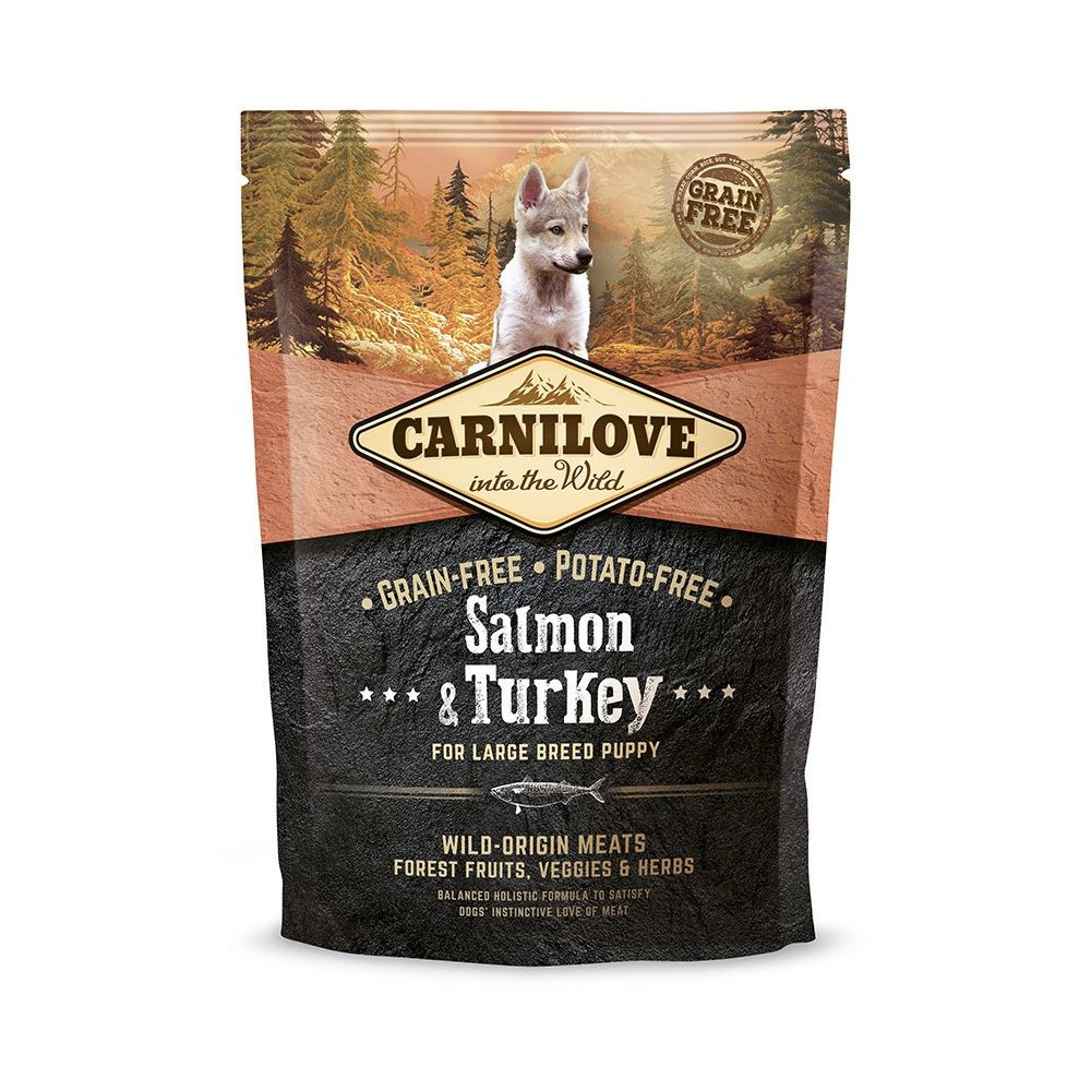 Сухий корм Carnilove Salmon & Turkey для цуценят та молодих собак великих порід, лосось та індичка, 1,5 кг Вінниця - фото 1