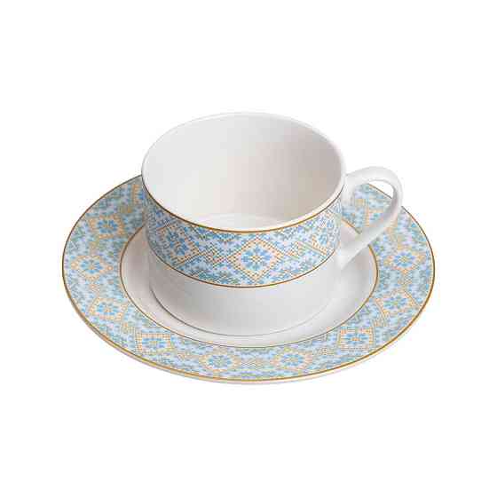 Yiwu Чашка порцелянова з орнаментом 250 мл, біла HP-7-741 Коломыя