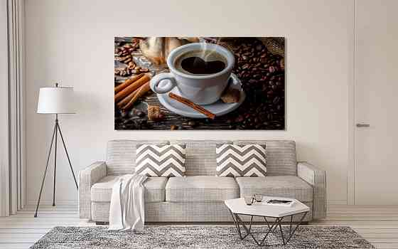 Картина холст в гостиную / спальню   Аромат кави  MLP_353 50x100 см Киев