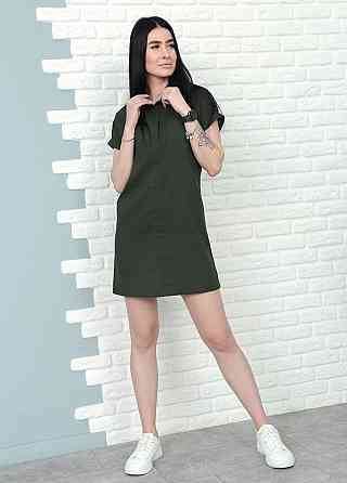 Жіноча лляна сукня літня "Avrora" оптом та по дропшипінгу | Норма 42-44, Хакі Київ