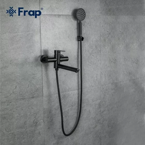 Смеситель для ванны с душевым гарнитуром Frap H801 F32801-6 черный Киев