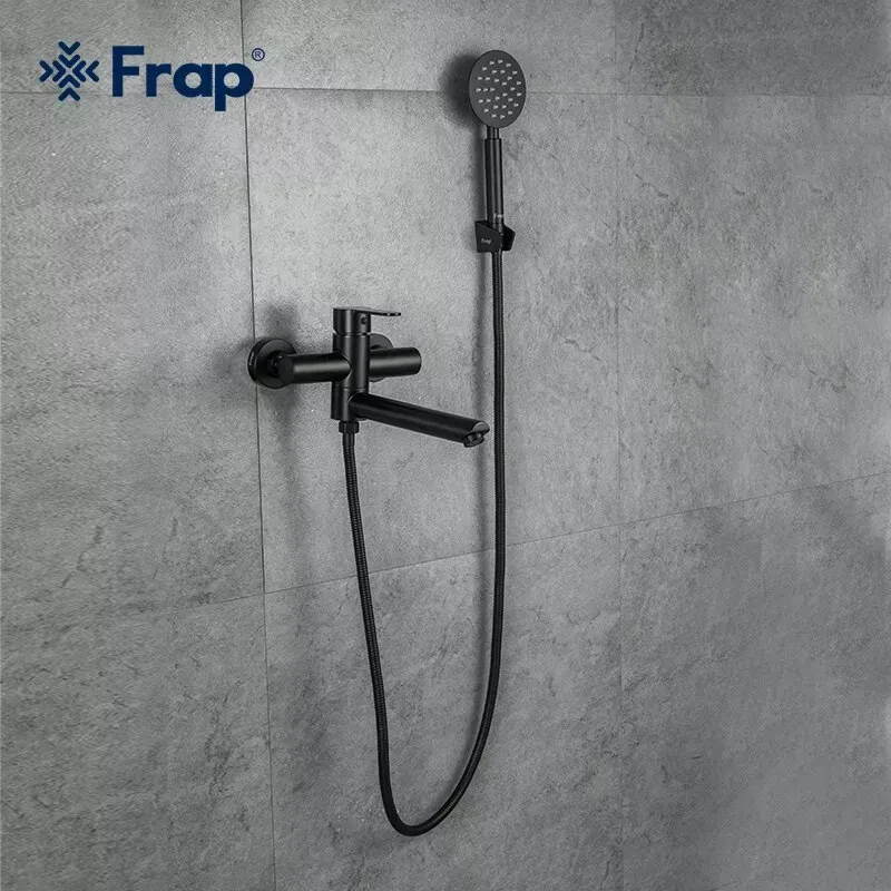 Смеситель для ванны с душевым гарнитуром Frap H801 F32801-6 черный Киев - изображение 2