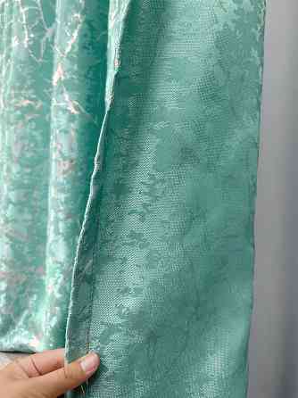Комплект готових штор VR-Textil Льон мармур Royal Touch № 2010ш Бірюзовий 150х270 см 2 шт (33-1303) Київ