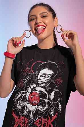 Футболка чоловіча з аніме принтом Берсерк Гутс Гріффі Вбр оверсайз (S/M/L) Чорний AnimeJ1036 Дніпро