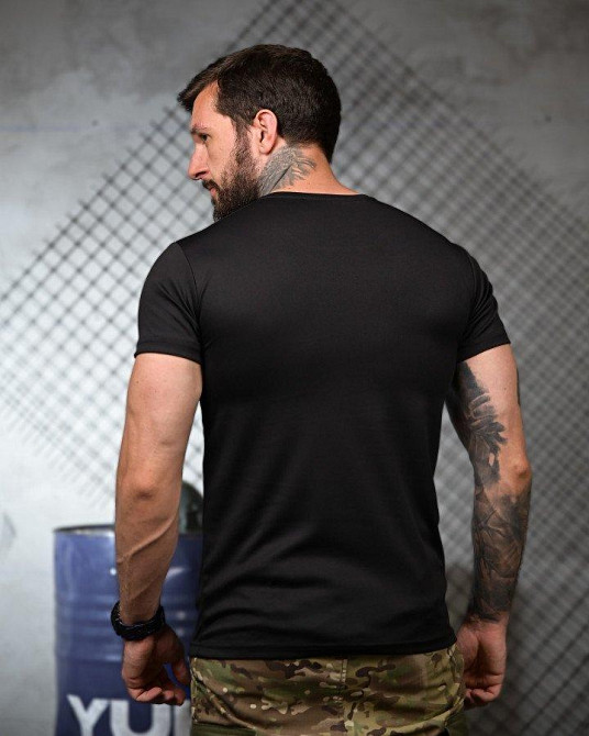 Тактическая потоотводящая футболка Посміхнись black ПП4681 Одесса - изображение 4