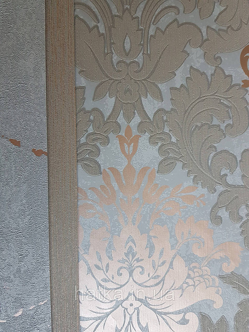 Шпалери метрові вінілові на флізелін Marburg Villa Romana класичні вензелі завитки золотисті коричневі Київ - фото 2