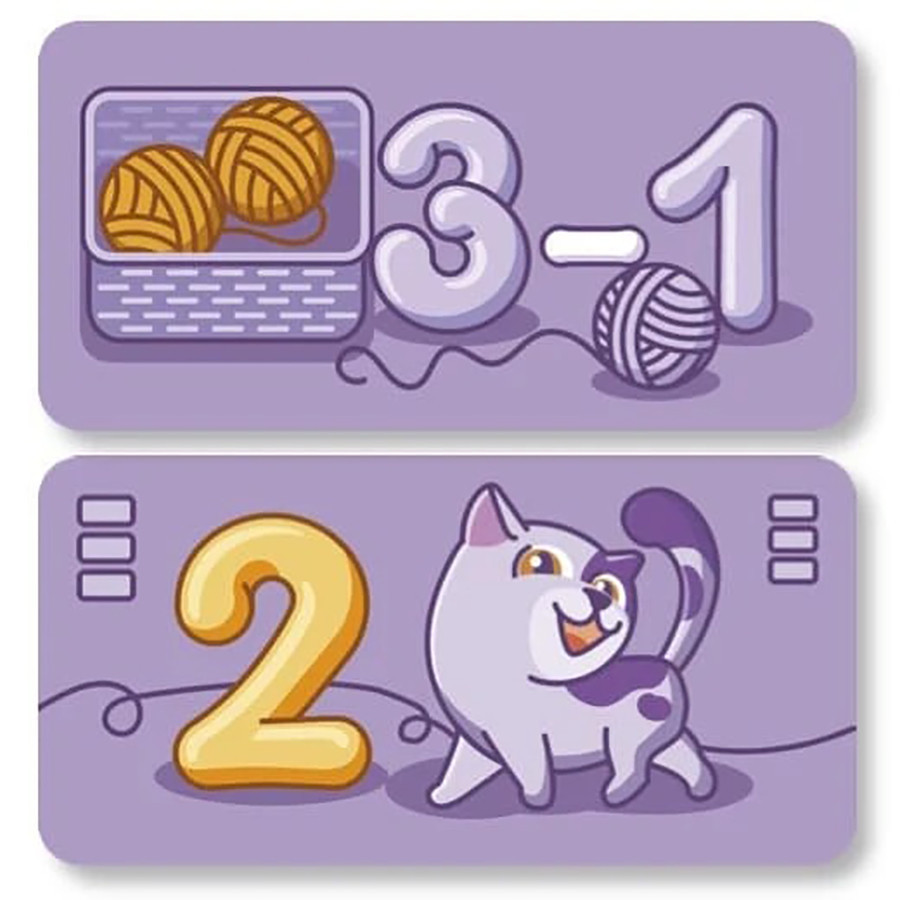 Настольная обучающая игра Мурчащее вычитание 360081, 63 карточки Винница - изображение 2