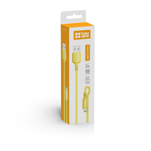 Кабель USB Lightning ColorWay CW-CBUL043-Y 2,4A 1м жовтий Житомир