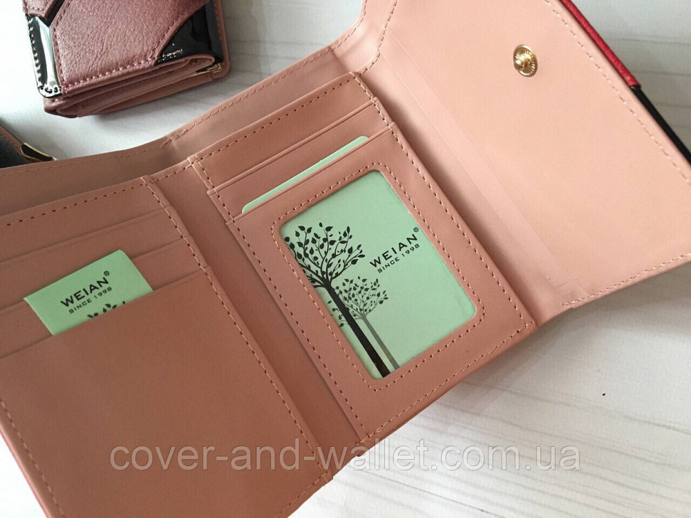 Компактный женский кошелек черного цвета с монетницей PC 623 Киев - изображение 7