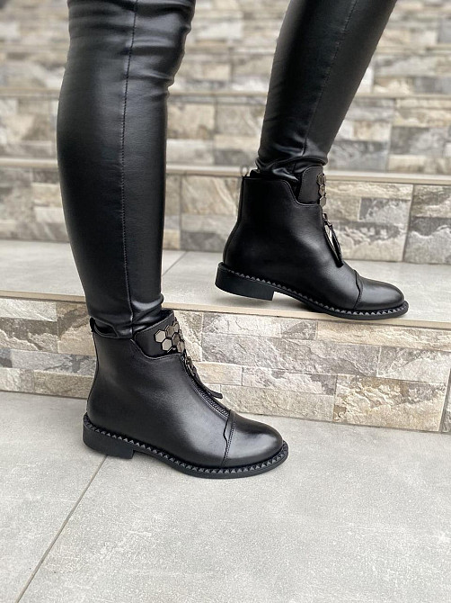 Kadar Черевики жіночі KADAR 00-1147491-Б чорні (весна-осінь, шкіра натуральна) (4342) 39 Коломыя - изображение 1