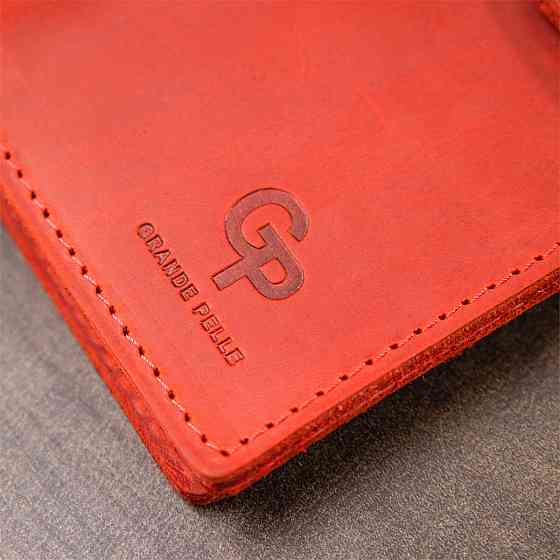 Кожаное винтажное женское портмоне GRANDE PELLE 11470 Красный Киев