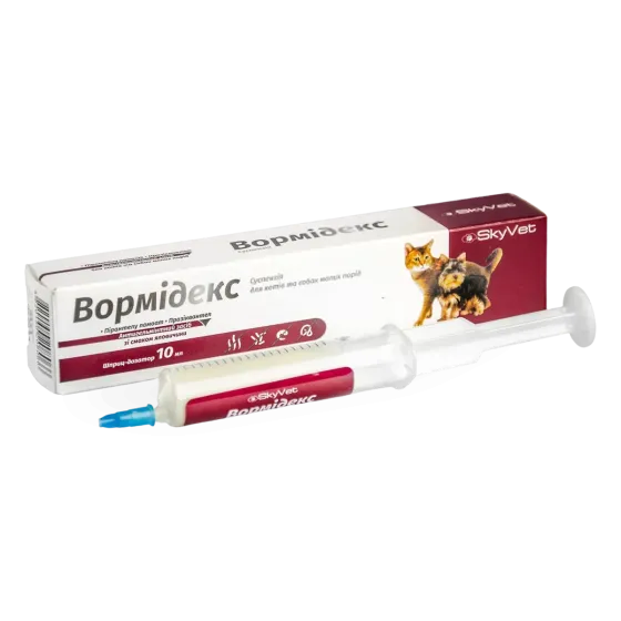 Вормидекс оральная суспензия для собак и кошек со вкусом говядины 10 мл (антигельминтное средство) Винница