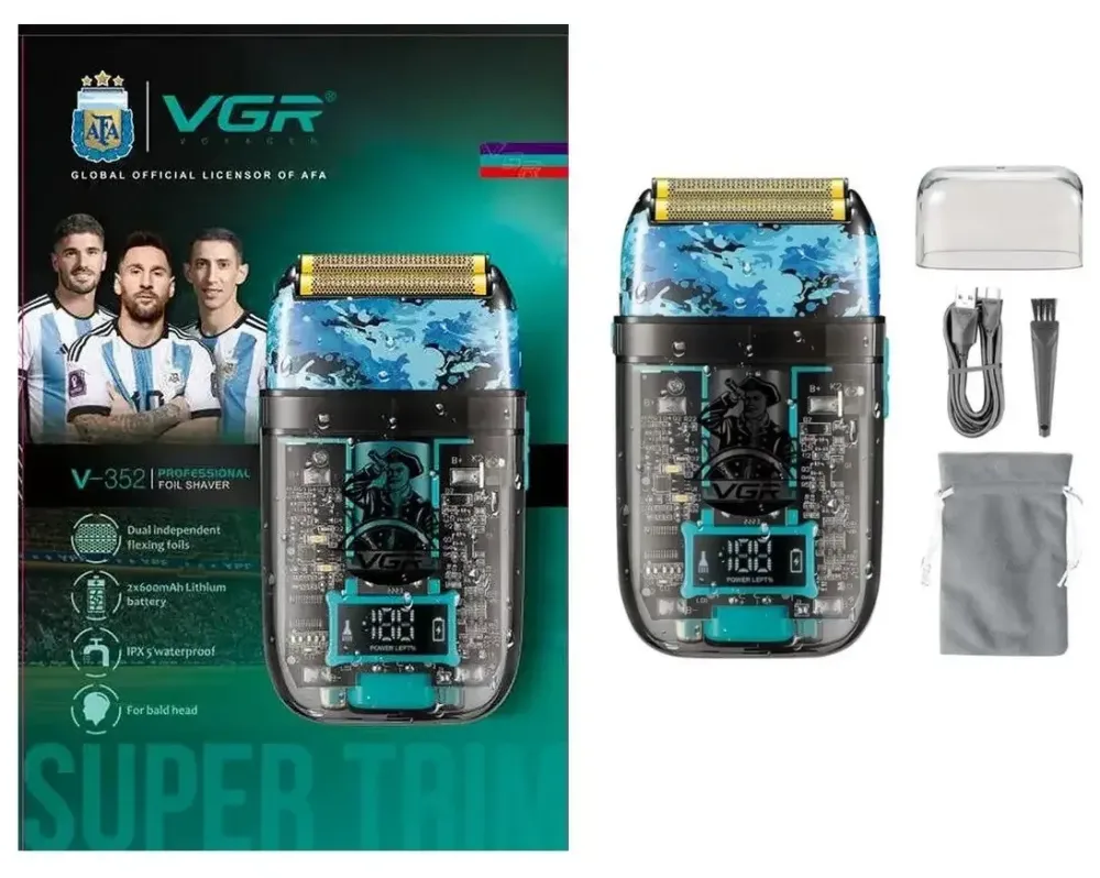 Електробритва-шейвер VGR V-352 з титановими сітками, акумулятором 120 хв та USB Type-C зарядкою Одеса - фото 1