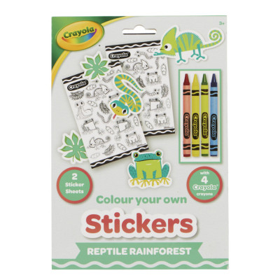Набор для творчества Crayola Раскраски-наклейки Рептилии в тропическом лесу С карандашами (15754-A) Винница - изображение 3