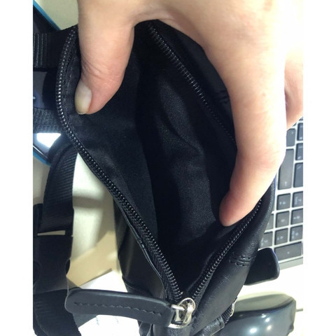 Сумка-бананка на пояс для документів, грошей, телефону (чорна) | Поясна містка сумка 16х8 см Одеса - фото 2