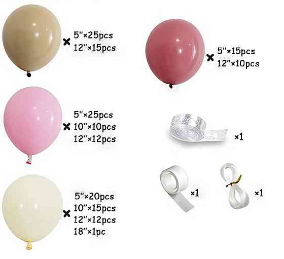 Набір повітряних куль в рожевих тонах прикраса для урочистих подій: весілля, вечірки, дня народження Кам'янець-Подільський