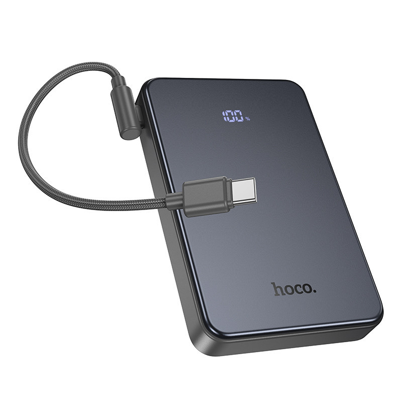 Павербанк 10000 mAh HOCO J170 Starlight 22.5W+PD20W быстрая зарядка кабель в комплекте серый металлик power bank повербанк Одесса - изображение 4
