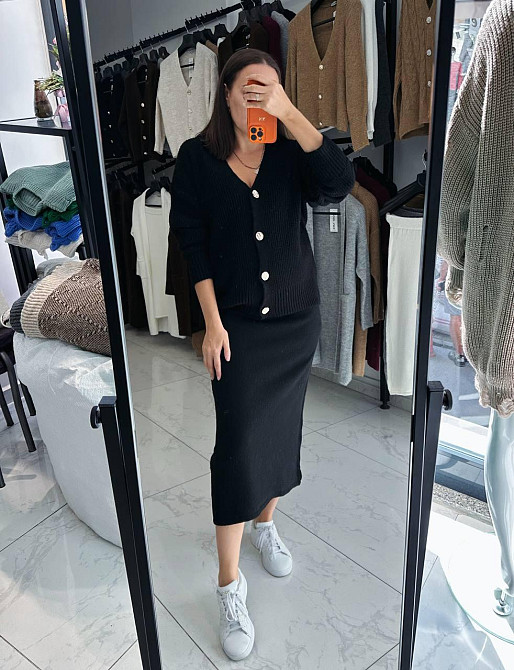 Жіночий теплий базовий в'язаний костюм двійка машинна в'язка з додаванням ангори Одеса - фото 3