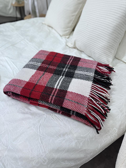 Vladi Плед Vladi 170x210 см вовняний 70% червоно-чорний Нова Зеландія 02/NOAH Коломия - фото 4