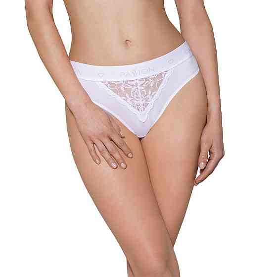 Трусики з широкою гумкою і мереживом Passion PS001 PANTIES M, white Sex Aura Київ