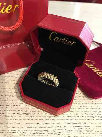 Cartier кільце з зубчиками в лимонному золоті / Cartier кільце лимонне золото "зубчики" Одеса