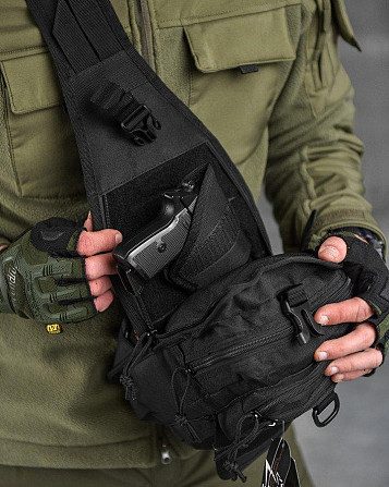 Рюкзак тактический (Сумка-слинг) SILVER KNIGHT black  k6 3-0 Одесса - изображение 4