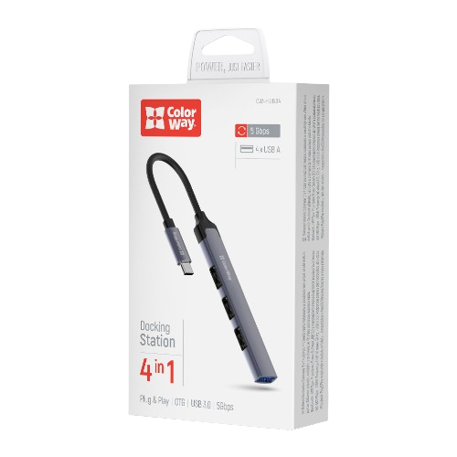 Адаптер 4в1 (3USB 2.0/USB 3.0) ColorWay CW-HUB04 Житомир