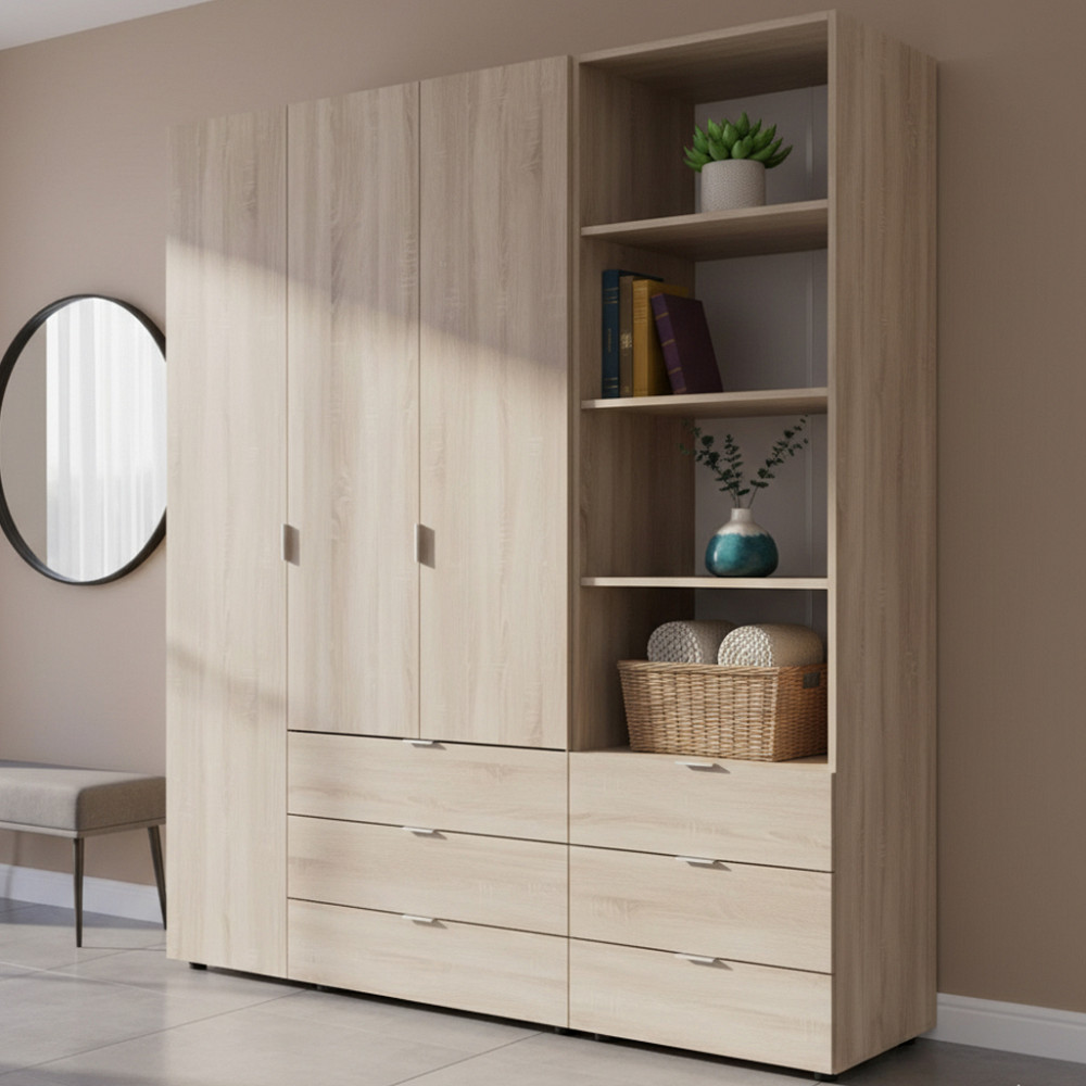 Шафа для одягу Doros Гелар Дуб сонома 3ДСП з пеналом 176.2х49.5х203.4 (DRS-011921) Дніпро - фото 1