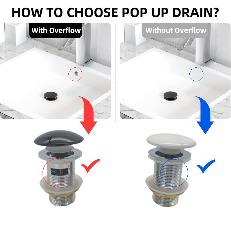 Донний клапан для раковини Mixxus POP-UP-08 BLACK 1 1/4" автомат CLICK-CLACK з переливом (AC3565) Чернівці - фото 5