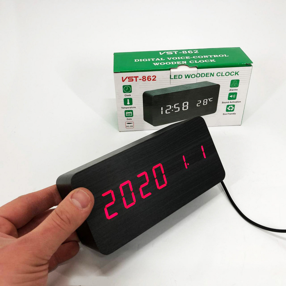 Настільний годинник зі світлодіодним дисплеєм VST-862, Електронні годинники ON-514 на стіл Київ - фото 9