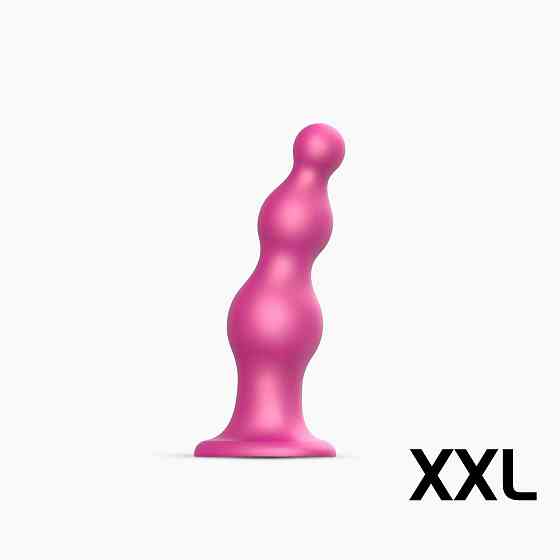 Насадка для страпона Strap-On-Me Dildo Plug Beads Framboise Metallic XXL Sex Aura Київ