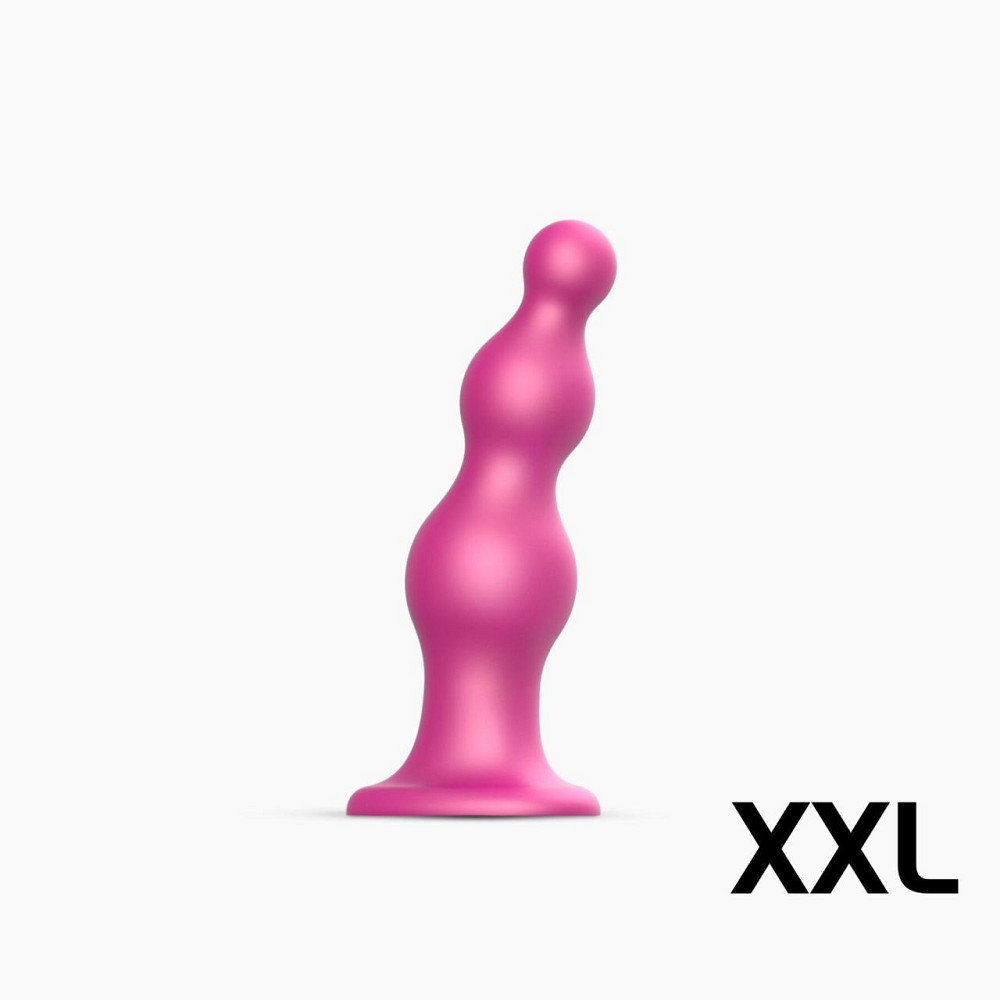 Насадка для страпона Strap-On-Me Dildo Plug Beads Framboise Metallic XXL Sex Aura Київ - фото 1
